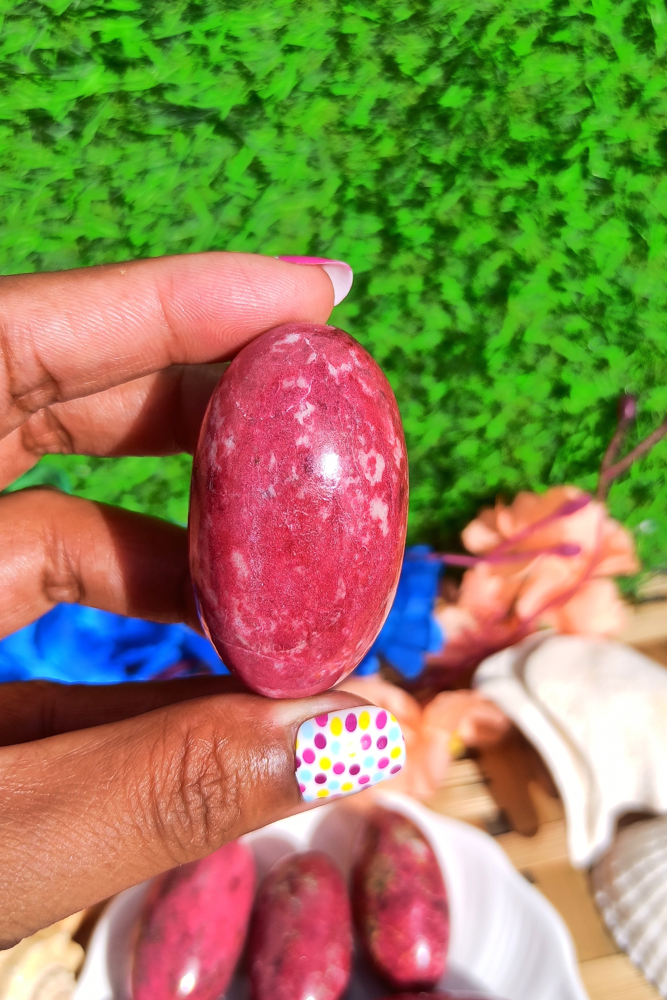 Natural Gemstone Shiv Lingam Thulite Crystal Lingam Grade: Top