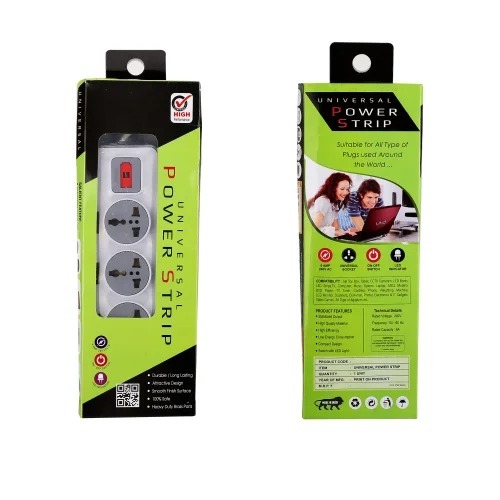 Power Extension Board - Abs Body, 26x8x3cm, Grey | Durable & Ergonomic Design, 4 Universal Sockets With Master Switch, Surge Protection, Replaceable Fuse