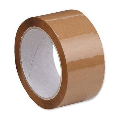Clear/transparent Packing Tape (Plain Tape 65 Meters 41 Micron) - Plastic Material, Size 10x10x2 Cm, Color Brown | Ideal For All Your Packing Needs