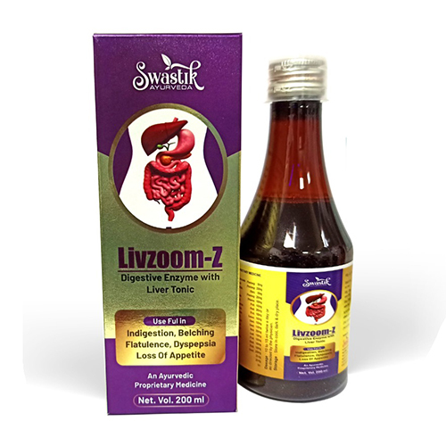 आयुर्वेदिक दवा लिवर टॉनिक के साथ 200 मिलीलीटर डाइजेस्टिव एंजाइम