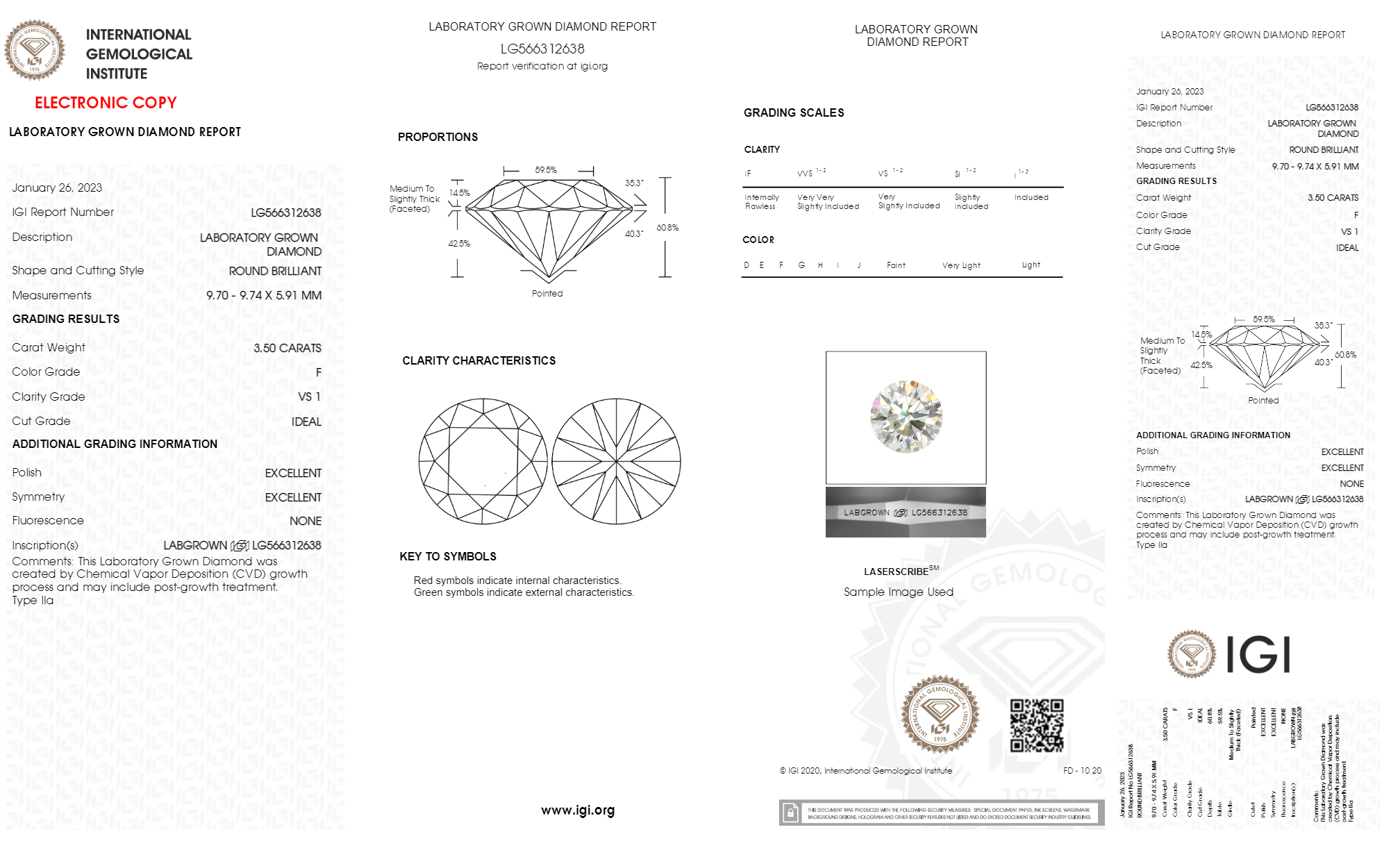 Round 3.5ct F Vs1 Cvd Certified Lab Grown Diamond 516261308 G149 Diamond Carat: 3.50 Carat