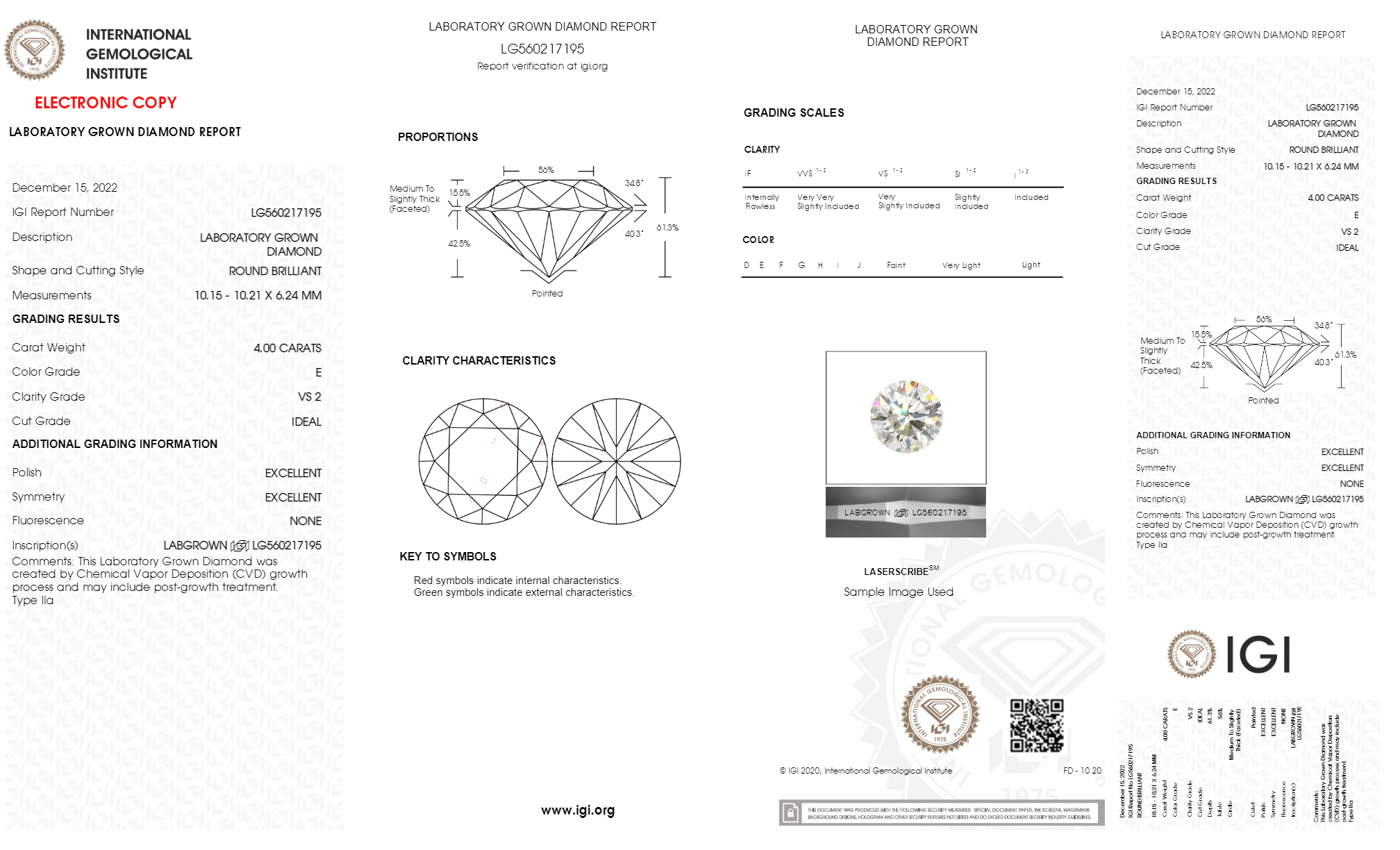 Round 4ct E Vs2 Cvd Certified Lab Grown Diamond 553217563 Ob78 Diamond Carat: 4.00 Carat