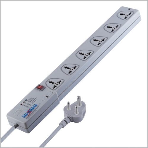 Mx Surge Protector & Spike Protector With 6 Universal Socket, Master Switch, Power Indicator And Built-in Fuse 1.5 Mtr Cord Length