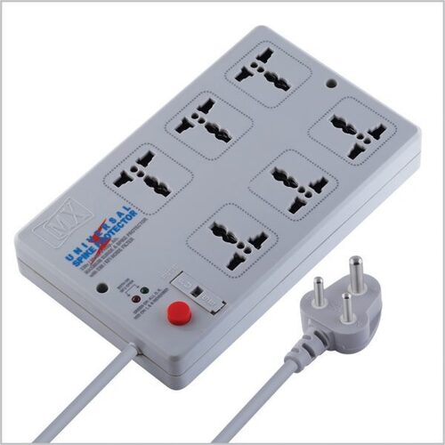 Mx Surge Protector & Spike Protector With 6 Universal Socket, Master Switch, Power Indicator And Built-in Fuse 1.5 Mtr Cord Length