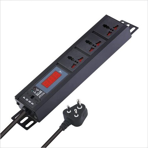 Mx 3 Outlet Universal Power Strip With Live Voltage Display 6 Amp Wall Rack Mount, Built In Fuse Master Switch