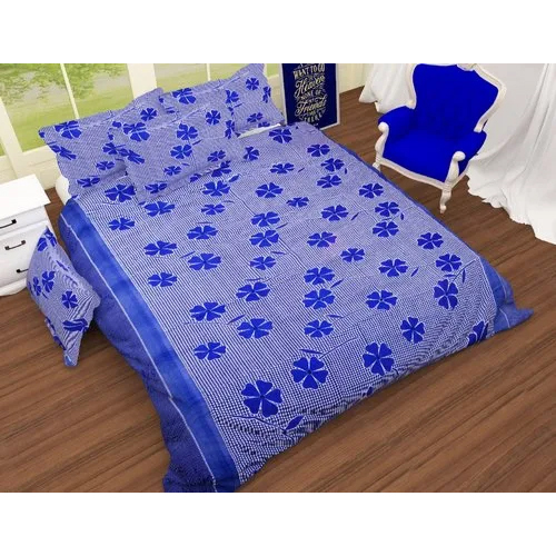 3d Print Bedsheets - 100% Cotton, Full Size, Red-blue Color, Washable | Features 2 Pillowcases, Printed Pattern, Plain Style