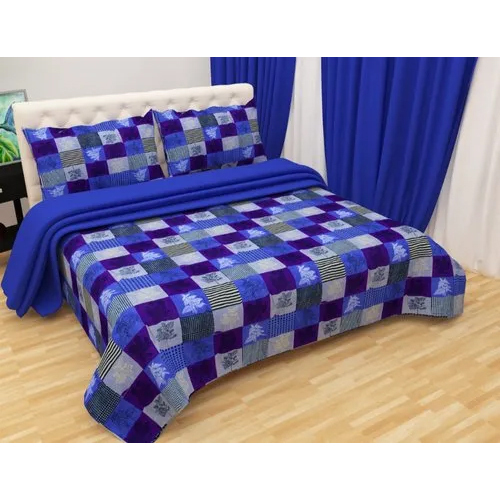 3d Print Bedsheets - 100% Cotton, Full Size, Red-blue Color, Washable | Features 2 Pillowcases, Printed Pattern, Plain Style