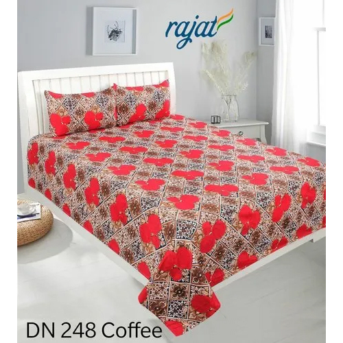 3d Printed Bed Sheets Fabric - 100% Cotton, Full Size, Brown-multicolor | Washable, Printed Pattern, Includes 2 Pillowcases, Plain Style