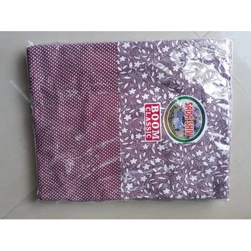 Boom Bedsheets - 100% Cotton, Full Size , Violet-white Printed, Washable With 2 Pillowcases - Perfect For Bedding Style And Comfort