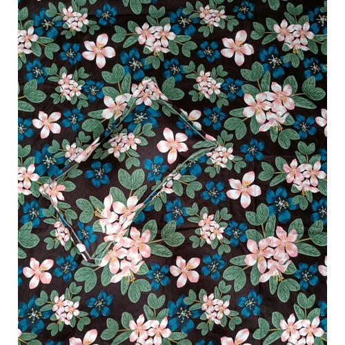 Rgl Polycotton 3d Bedsheets - 100% Cotton Full Size Pink Printed Pattern | 2 Pillowcases Washable Plain Style