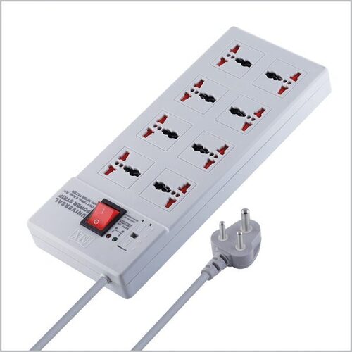 8 यूनिवर्सल सॉकेट, मास्टर स्विच, पावर इंडिकेटर और चाइल्ड सेफ्टी शटर 1.5 मीटर कॉर्ड लेंथ के साथ Mx पावर स्ट्रिप