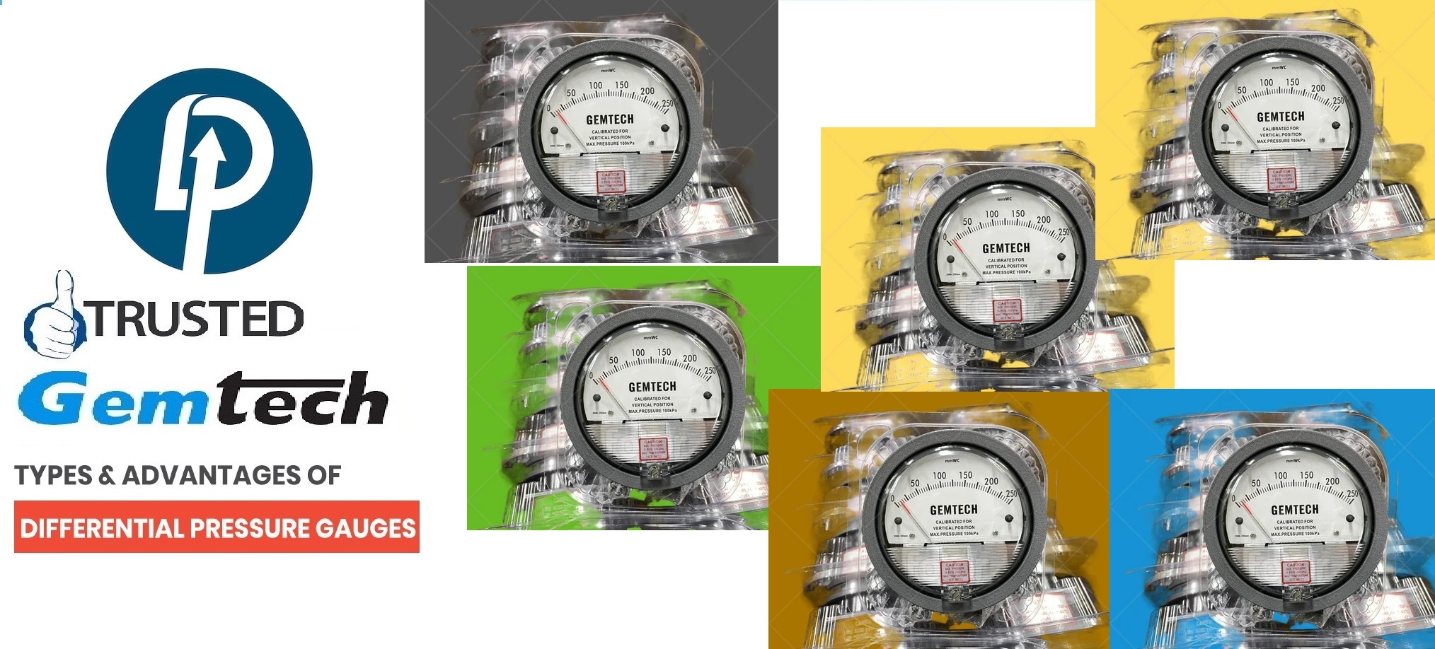 Gemtech Differential Pressure Gauge By Amritsar Accuracy: A 2% Of Full Scale (A 3% On A 0