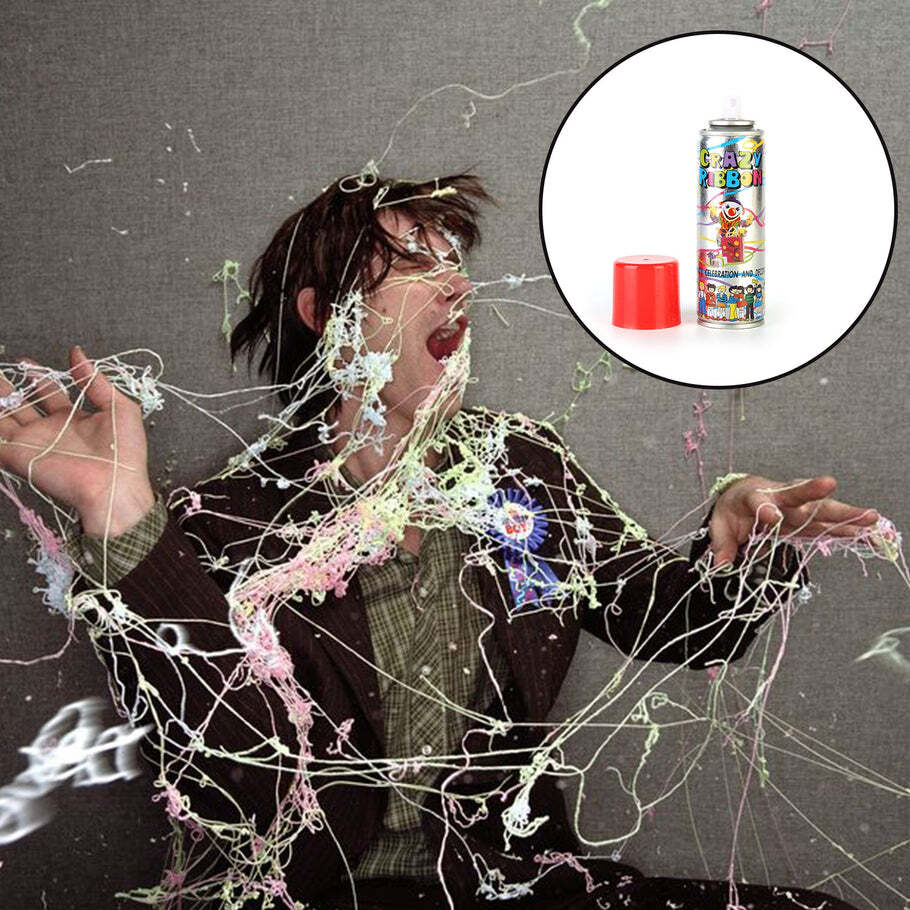 Party Crazy Ribbon Spray - 5x5x17 Cm Size, Multi-assorted Colors | Perfect For Parties And Celebrations, Fun For All Ages