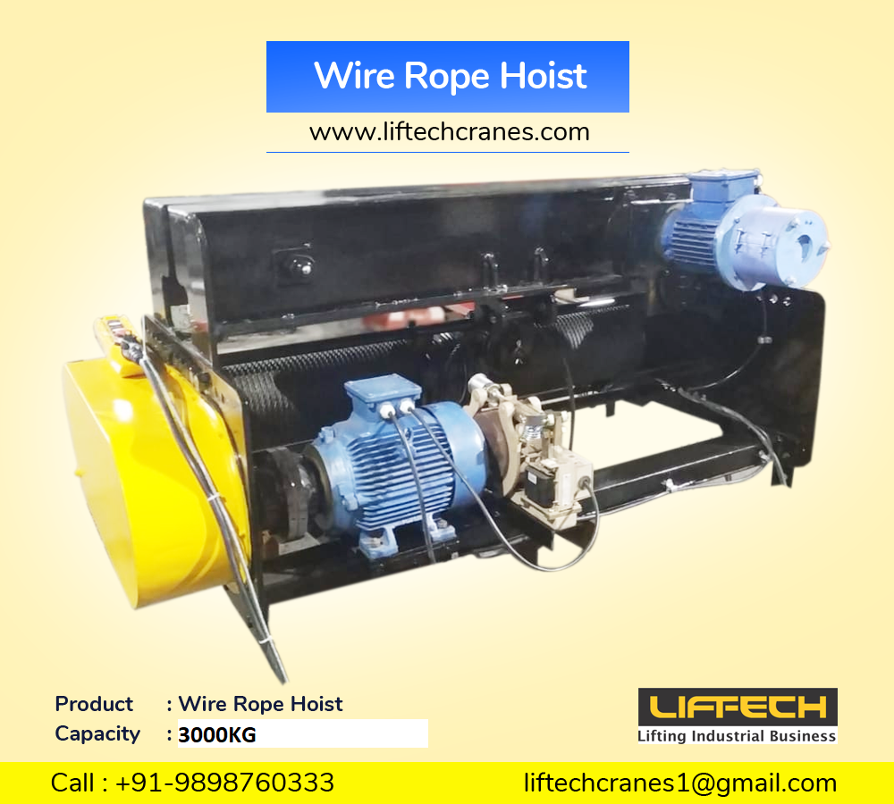Wire Rope Hoist Capacity: 0.5 - 20 Ton/day