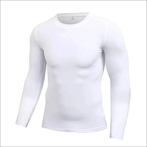 Lycra 4 Way T-Shirt - Lightweight Lycra Fabric, Full Sleeves in White | Comfortable, Washable for Sports & Casual Wear