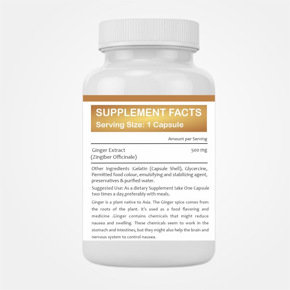 Ginger Capsule - Active Digestive Aid For Adults | Supports Blood Circulation Liver Function Weight Loss And Reduces Nausea