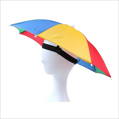 Kids Hat Umbrella - Polyester Canopy, 22 Inches Length | Multi Color, Manual Design with Durable Stainless Steel Ribs