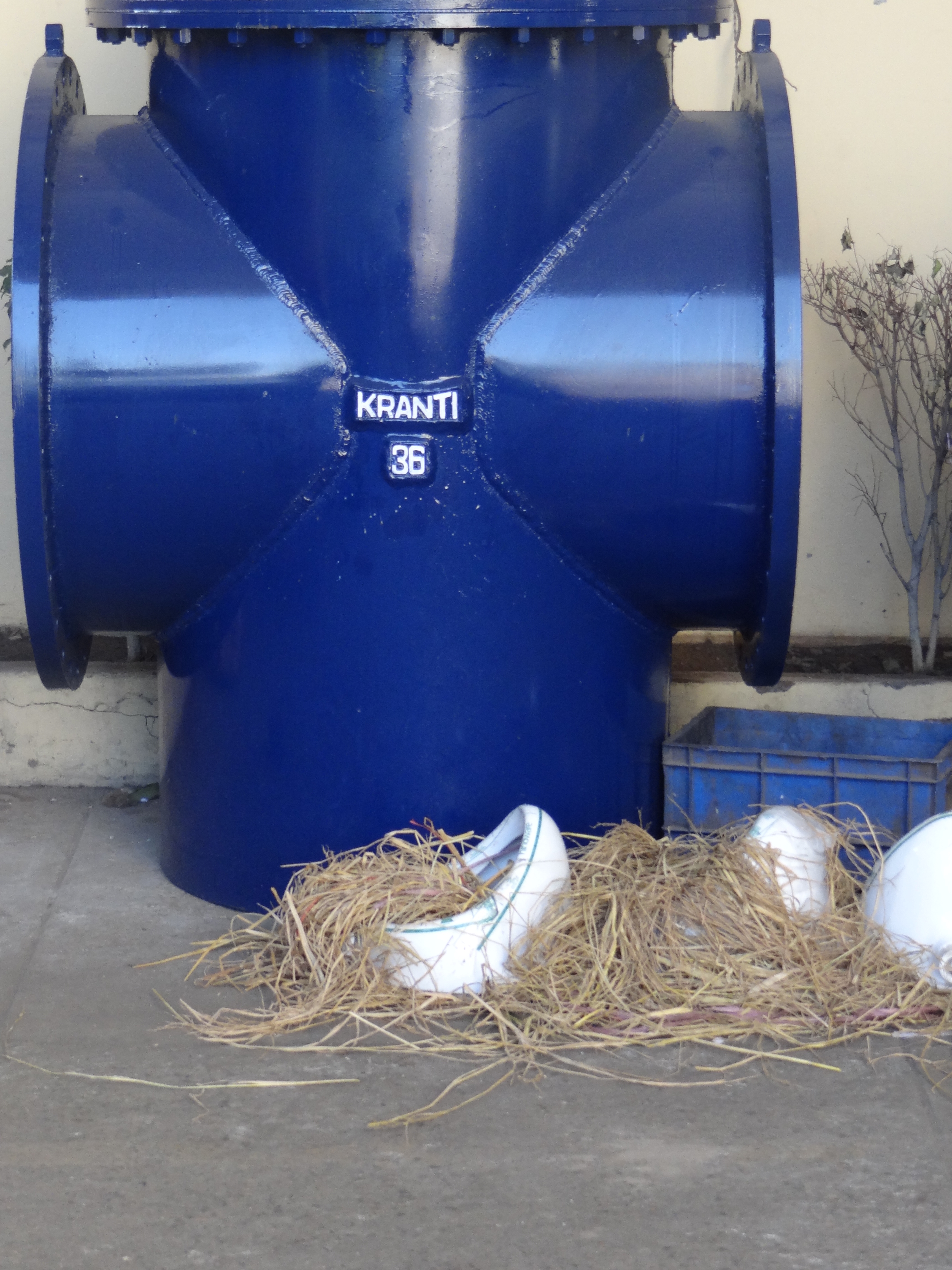 Blue Powder Coated T Type Strainer Dirt Box