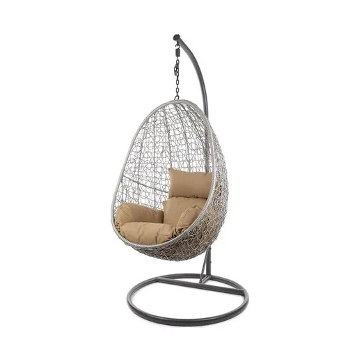 Grey Modern Wicker Swing Chair