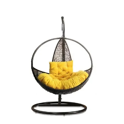 Black Outdoor Wicker Swing Chair
