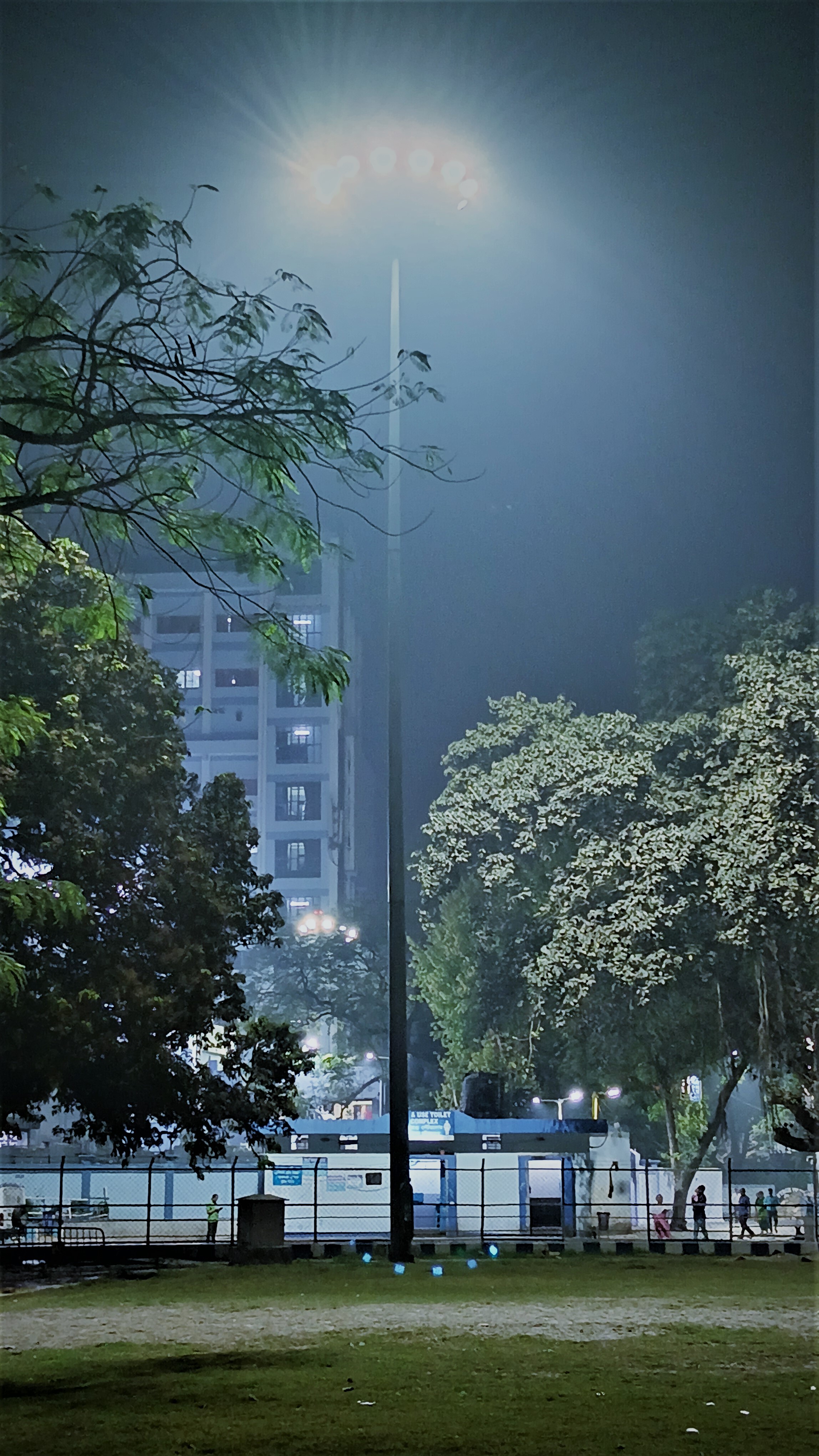High Mast Lighting System - Mild Steel, 12 Meter Length, Silver Finish | White Led Lighting, 220 Volt, Optimal For Heat Resistance Up To 55 Celsius