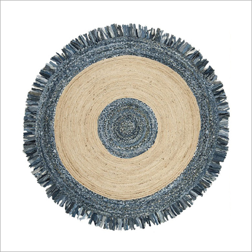 Jute Denim Rag Braided Rugs - Color: Multicolor