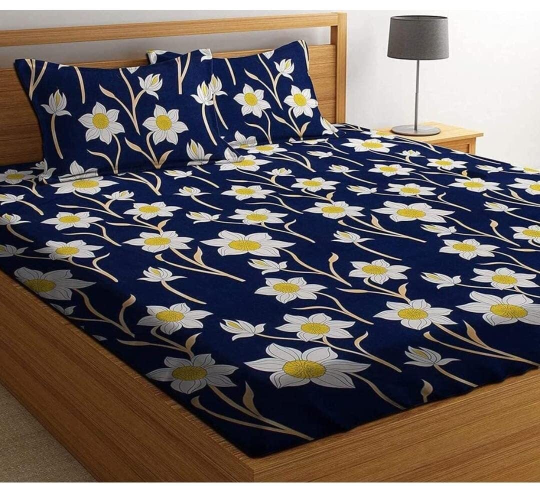 Fitted Bedsheet - 100% Polyester, Full Size, Stripe Pattern | 182 Thread Count, Combed Yarn, No Shrinkage, Patchwork Technics, Cashmere Filling