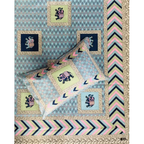90x108 Inch Rajasthani Print Bed Sheet - 100% Cotton, Full Size, Pink-multicolor | Washable, Intricate Traditional Prints, 2 Matching Pillowcases