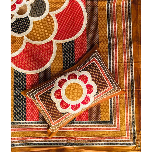 Multicolor Ramazol Premium Quality Jaipuri Bedsheet