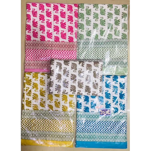 Jaipur Export Quality Bedsheet - 100% Cotton, Full Size, White-pink Color | Washable, Printed Design, Includes 2 Pillowcases, Weight: 1075g