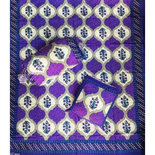 Rgl Jaipuri Diwan Set With Cushion Cover And Bolster Cover - Color: White-multicolor