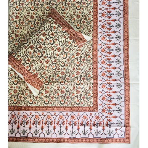 Jaipur Bed Sheets - 100% Cotton, King Size, Multicolor Printed Design | Washable, Includes 2 Pillowcases, Plain Style For Luxurious Bedding