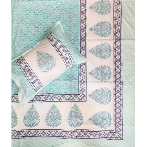 White-grey Rgl Jaipur Bed Sheets King Size 100x108