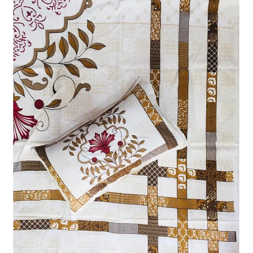 White-multicolor Jaipur Bed Sheet Designer