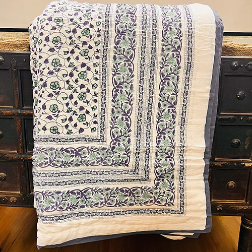 Neelofar_s Beautiful Hand Blocked Print Reversible Double Quilt