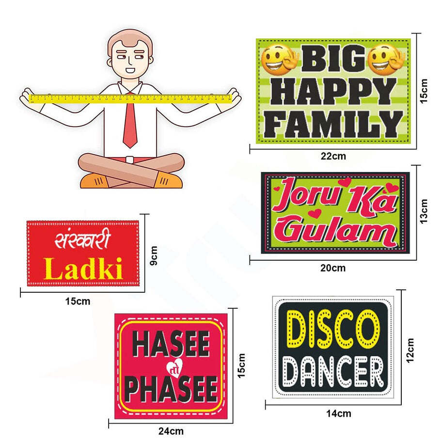 Set Of 12 Funny Party Photo Booth Props Craft Item (3427) - Multi/assorted Color, 23x3x43 Cm Size, Fun And Creative Accessory For Memorable Celebrations