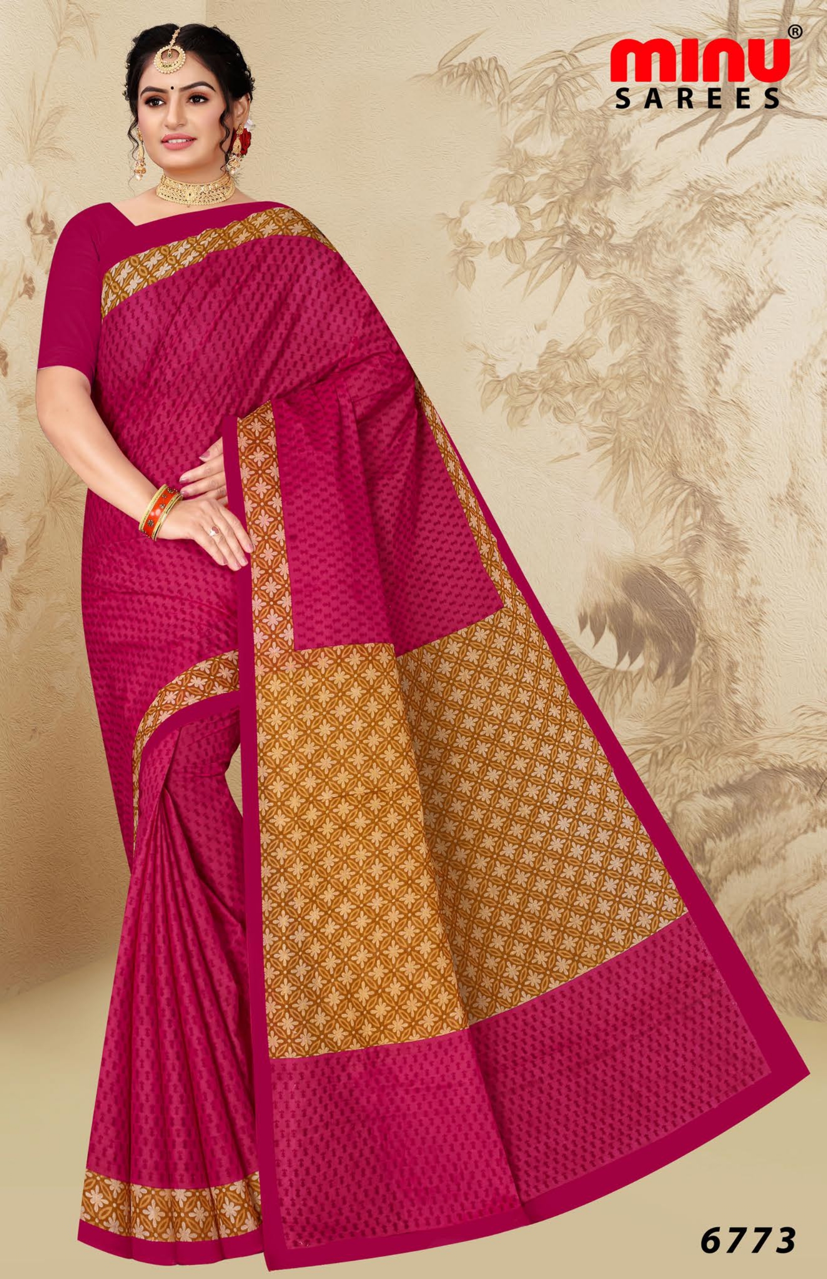 Buti Women Saree - Cotton 10 Pcs Printed Set | Mix Color, Daily Wear, Bangali Style For All Seasons (Rainy, Spring, Summer, Winter)