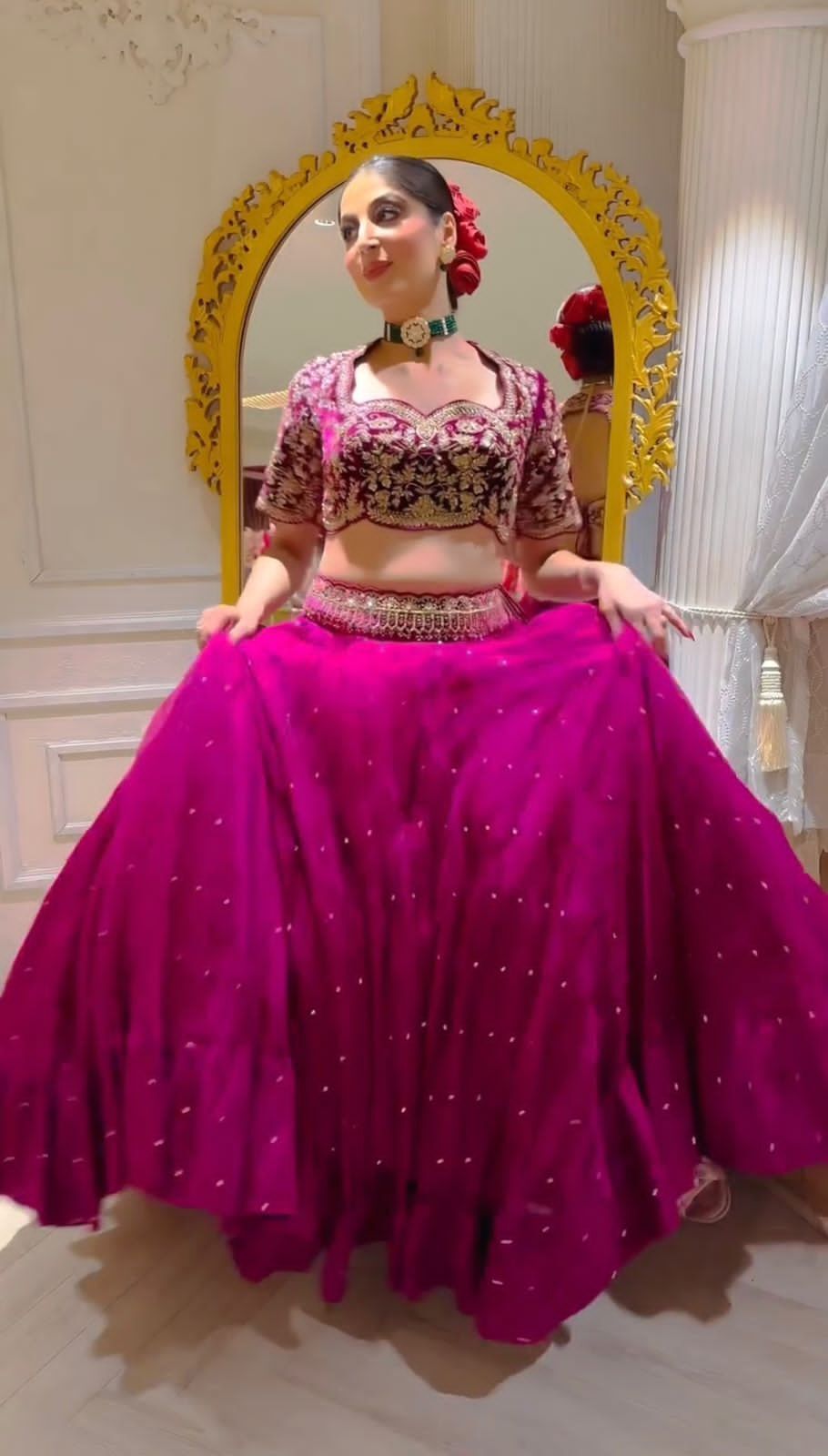 Velvet Lehenga Choli - Unstitched Xxl Size, Pink | Viscose Velvet Fabric, Soft Net Dupatta, Sequins And Dori Work