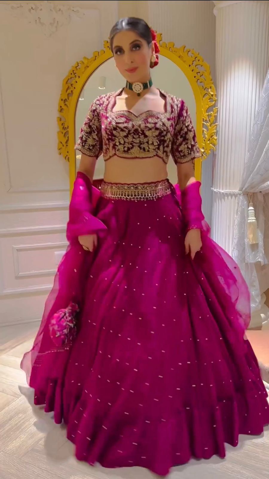 Velvet Lehenga Choli - Unstitched Xxl Size, Pink | Viscose Velvet Fabric, Soft Net Dupatta, Sequins And Dori Work