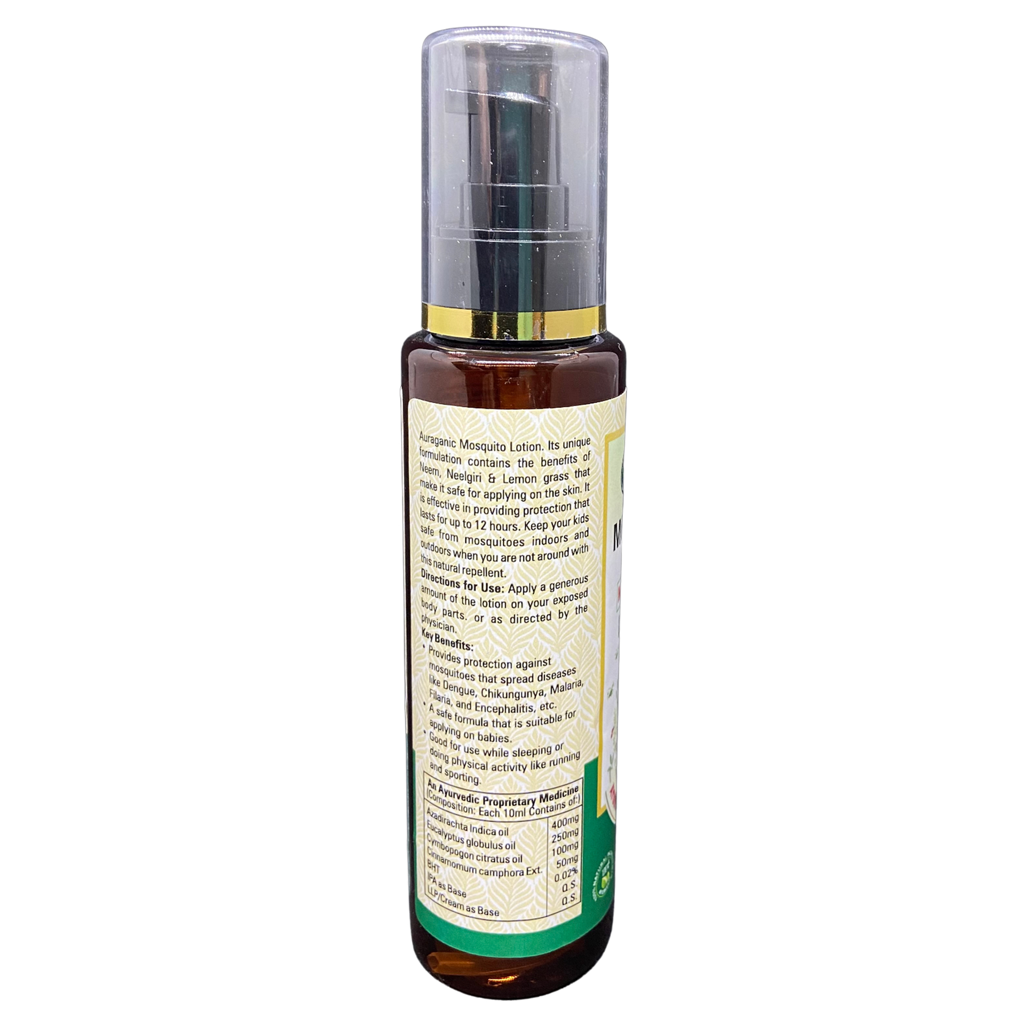 Auraganic Mosquito Lotion Ingredients: Herbal