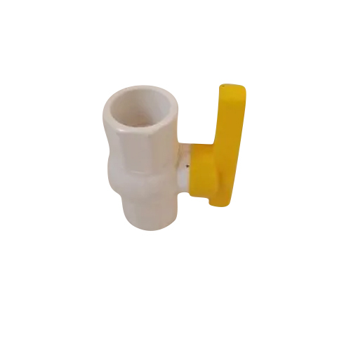 Pvc Ball Valve - Low Pressure, Polished Finish | Industrial Grade, White & Yellow Plastic, Water Media