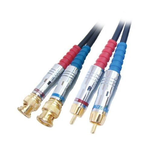 Mx 2 Bnc Male Plug To 2 Rca Male Plug Cord Low Noise Digital Cable - 1.5 Mtr