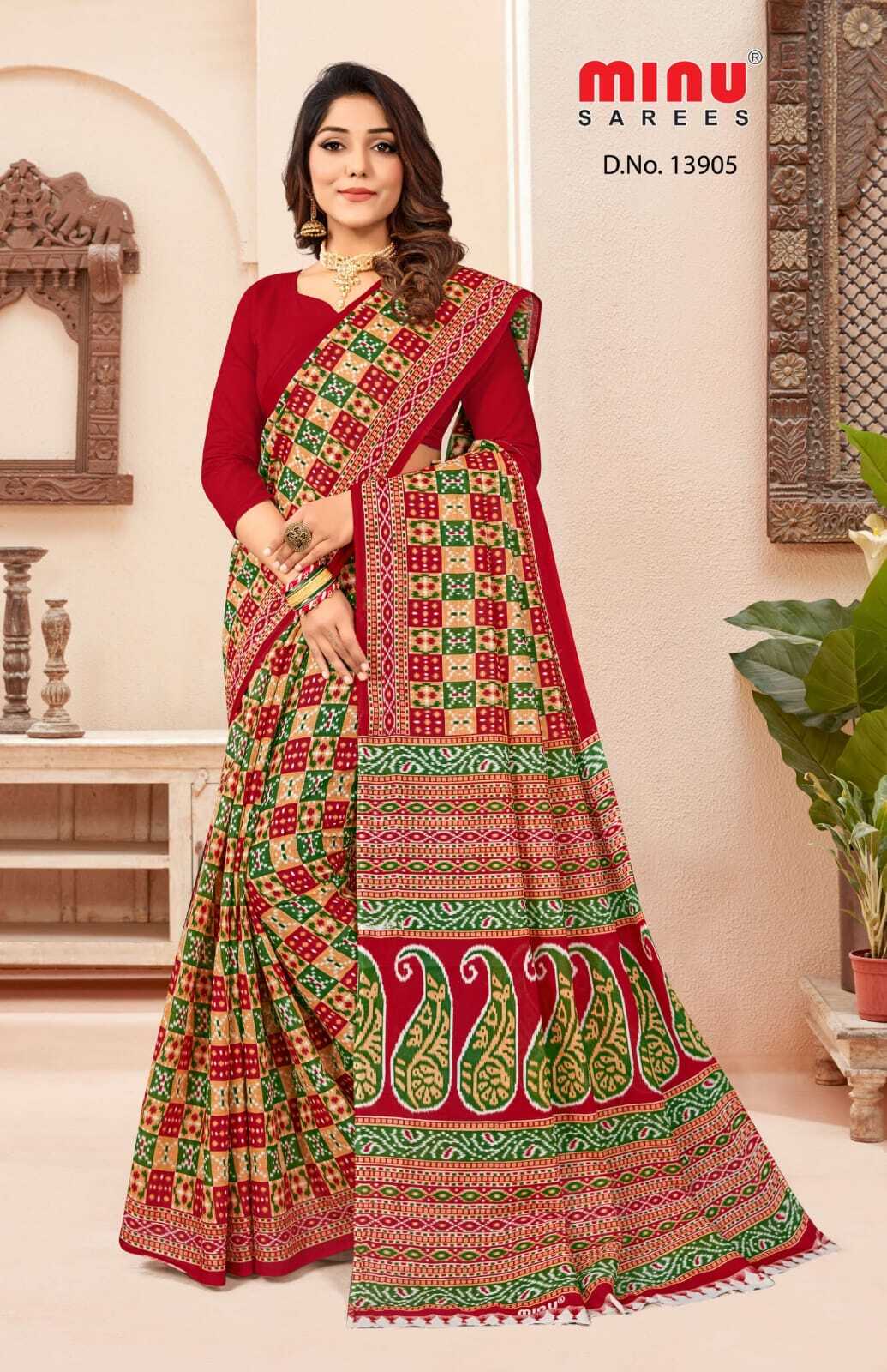 Glory Women Saree - Cotton Printed Designer Set Of 12 Pcs., Ideal For Girls And Women, All Mix Colors, Perfect For All Seasons