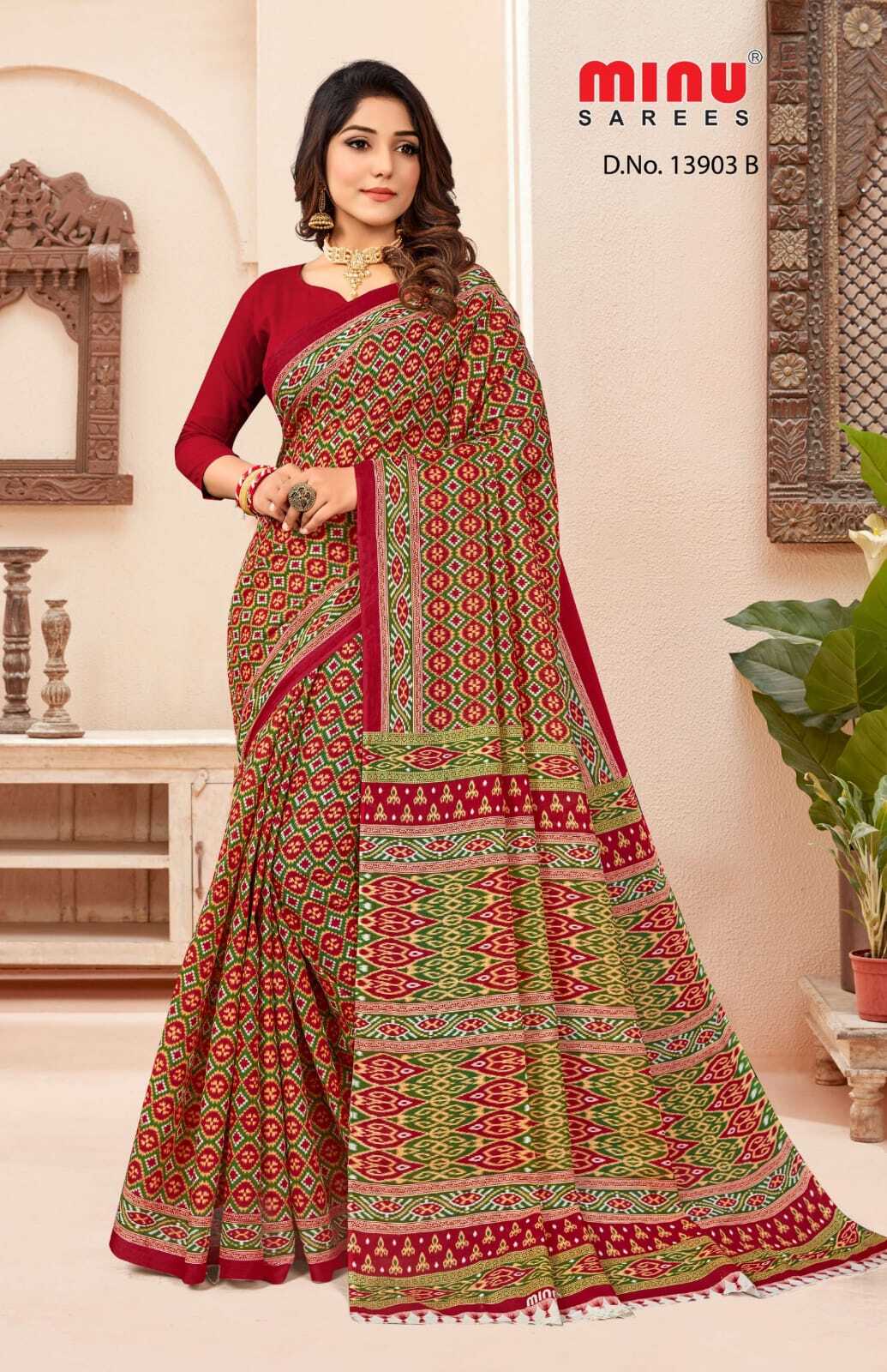 Glory Women Saree - Cotton Printed Designer Set Of 12 Pcs., Ideal For Girls And Women, All Mix Colors, Perfect For All Seasons