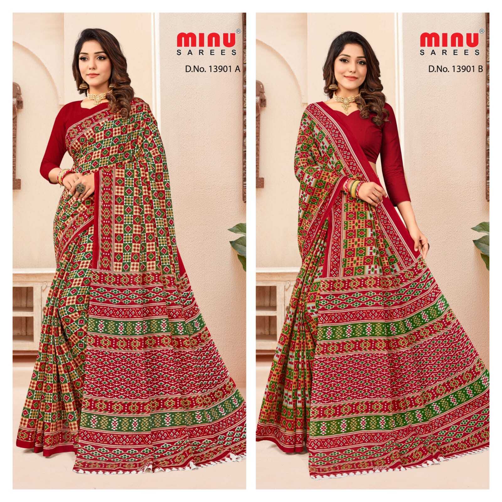 Glory Women Saree - Cotton Printed Designer Set Of 12 Pcs., Ideal For Girls And Women, All Mix Colors, Perfect For All Seasons