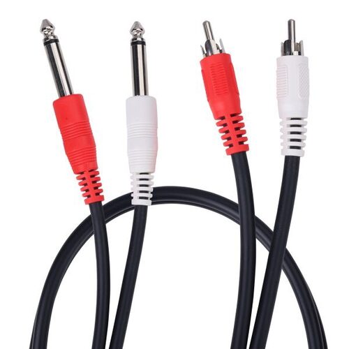 Mx 2 X 6.35 Mm P-38 Mono Plug To Mx 2 Rca Plug Cord (Ofc Cable)