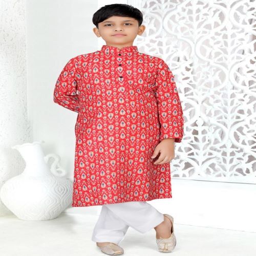 Kids Kurta Pajama - Cotton Fabric, Comfortable Fit For Everyday Wear, Festive Design