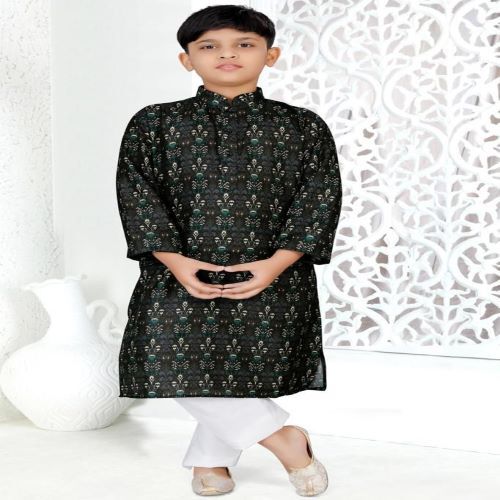 Kids Kurta Pajama - Cotton Fabric, Comfortable Fit For Everyday Wear, Festive Design