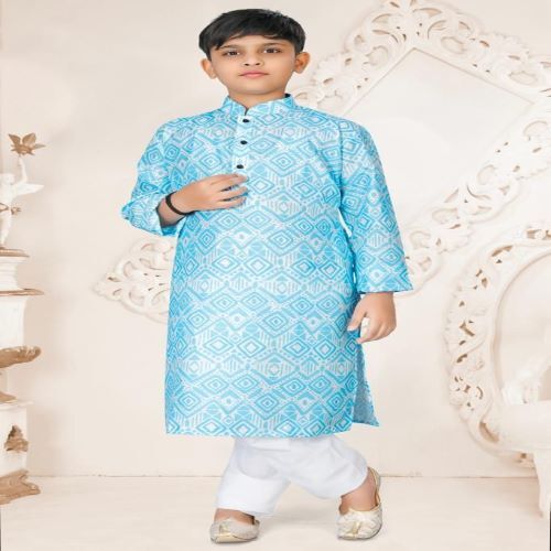 Kids Kurta Pajama - Cotton Fabric, Comfortable Fit For Everyday Wear, Festive Design