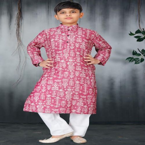 Kids Kurta Pajama - Cotton Fabric, Comfortable Fit For Everyday Wear, Festive Design